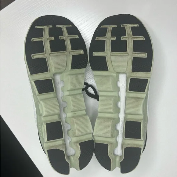 On Running White and Olive Sneakers - Picture 6 of 9